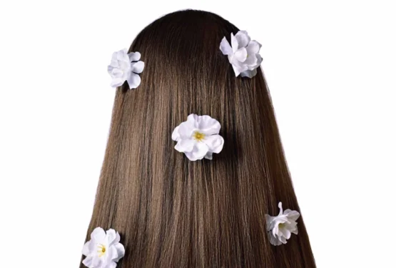 Cabelo com flores